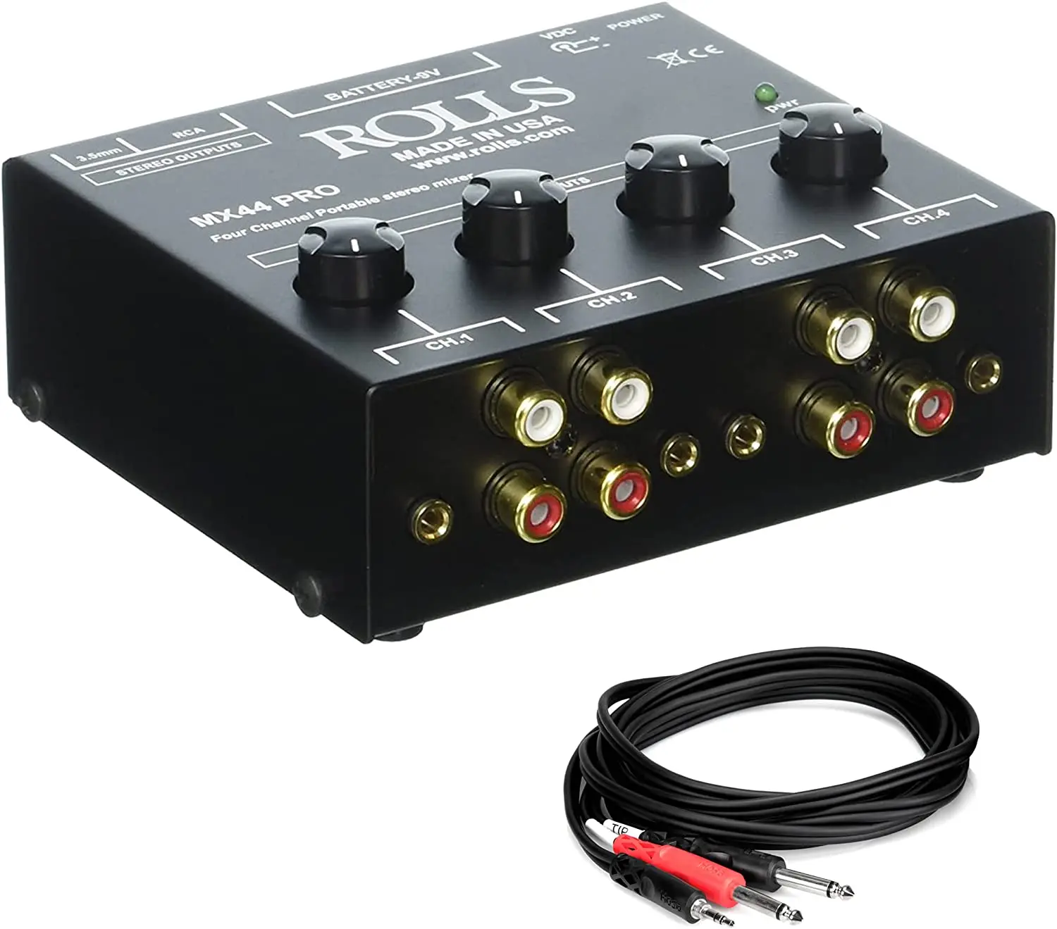 

Weymic Professional Mixer | mini 4-Channel 2-Bus Mixer with USB disk Input 48V Phantom Power ,Bluetooth input for Recording DJ S