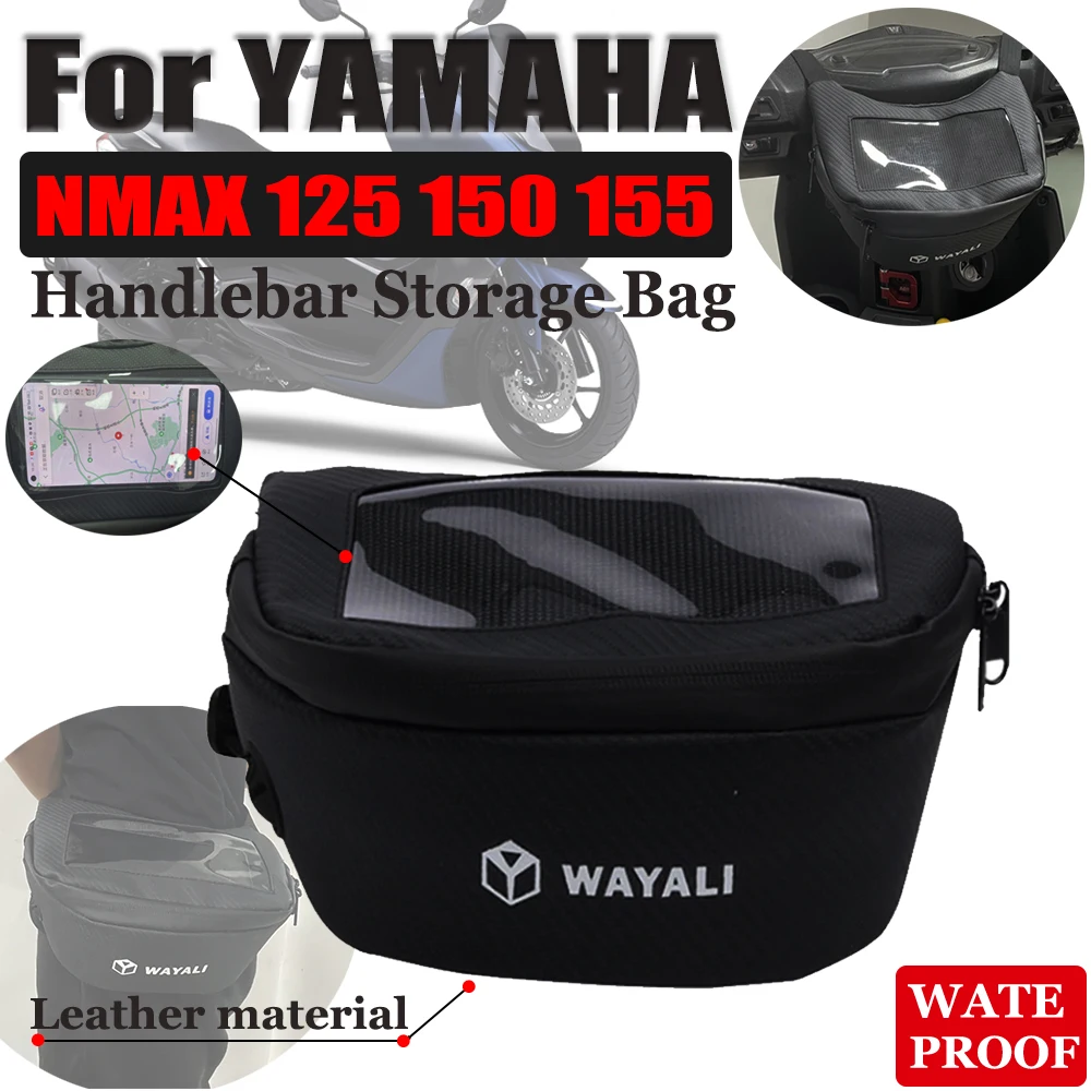 

Motorcycle Front Tool Bag Leather Pouch Storage Touch Screen Waist Bag For YAMAHA NMAX125 NMAX150 NMAX155 Nmax N-MAX 150 125 155