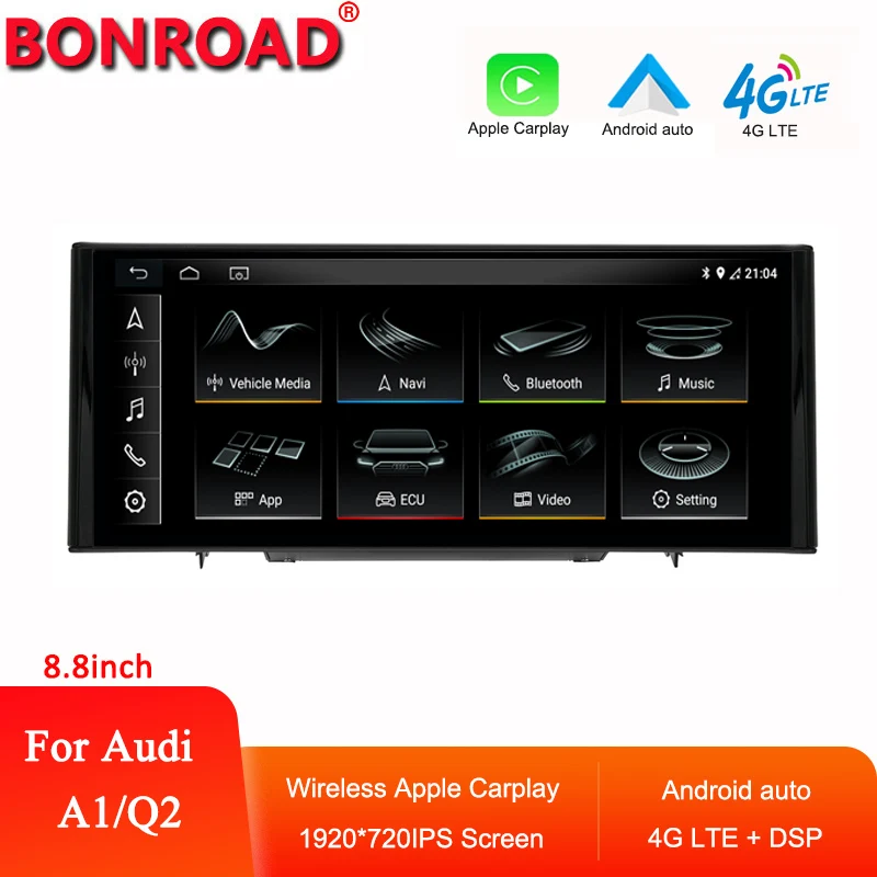 Bonroad 8.8'' Apple Carplay Car Multimedia For Audi A1 Q2 Android auto Touch Screen GPS Navigation Stereo Monitor Head Unit - купить