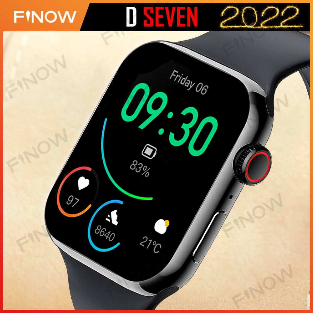 

Finow D Seven Vip Smartwatch 1.9" 45mm Series 7 Hombre Stainless Steel 2022 Men relogio inteligente Smart Watch Women PK HW7 Max