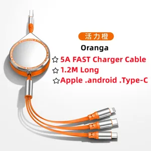 5A Fast charge 1.2M Cable，data cable for travel，Travel data cable, fast charge data cable Storage of scalable data cable
