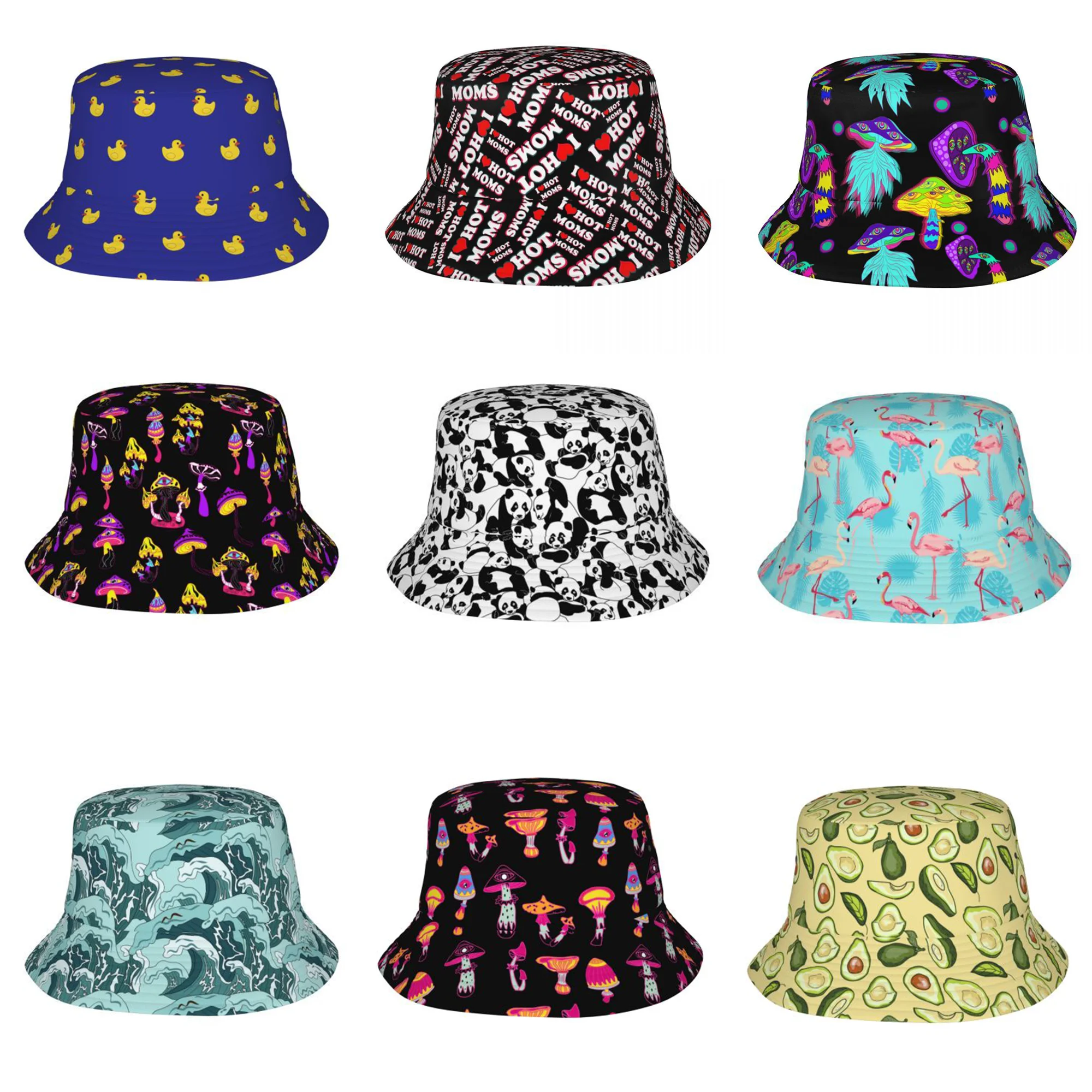 Волшебная психоделическая шляпа с грибами в стиле "рыбак" с широким отражающим козырьком для пляжа, путешествий и походов на солнце для мужчин и женщин.