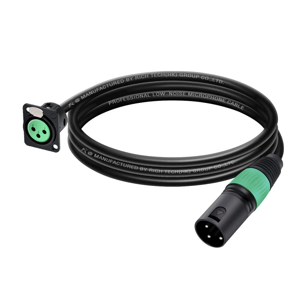 Аудиоудлинительный кабель XLR 3-контактный разъем M/F для монтажа на панели