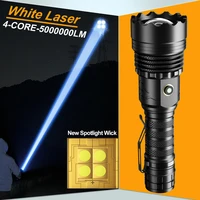 6000 meters long throw led flashlight zoom usb c rechargeable spotlights 5000000 lumens 4 cores white led tactical flashlights