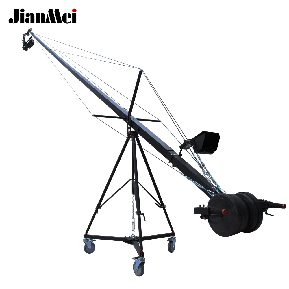 

Jianmei 8 Meter Aluminum Alloy Jib Arm Camera Crane With 5 Inch Castor Size Tripod Counter Weight for and Camcorders