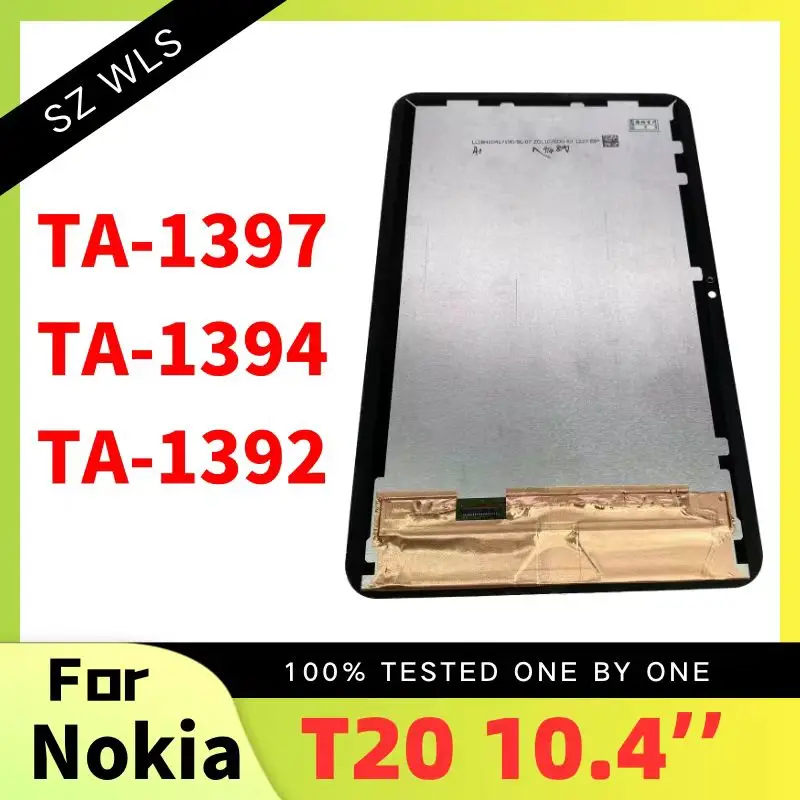 Протестированный новый дисплей для Nokia T20 LCD TA-1397 TA-1394 TA-1392, дисплей с сенсорным экраном, дигитайзер в сборе, запасная часть для ремонта