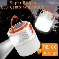 solar led light outdoor 2400mah waterproof 5 modes led camping tent lantern solarusb rechargeable power bank for hiking fishing