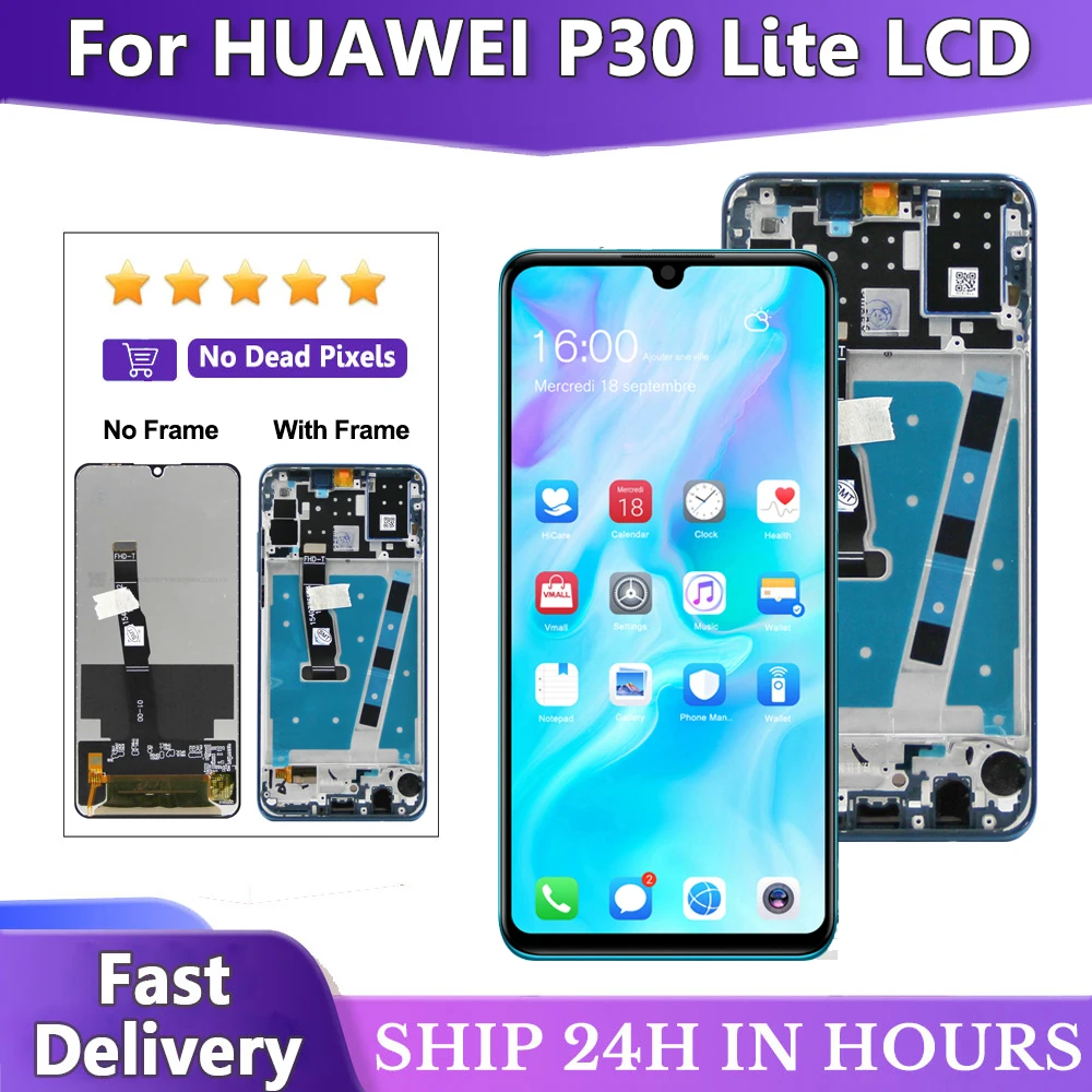 6 15-дюймовый ЖК-дисплей для Huawei P30 Lite/Nova 4E преобразователь сенсорного экрана в