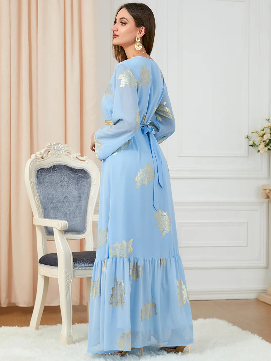 Luxury Evening Dresses 2023 Muslim Abaya Maxi Dress Long Sleeve Abayas For Muslim Dubai Dress Outfits Chiffon Eid Turkey