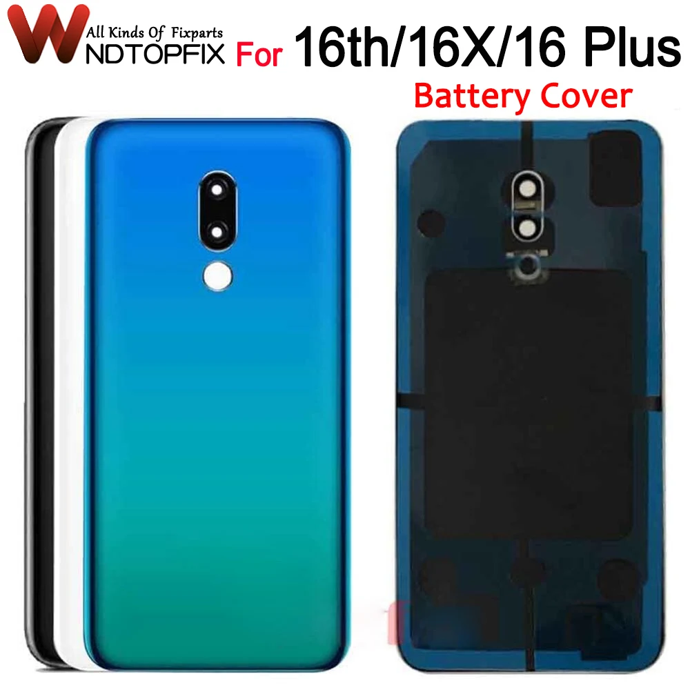 

For meizu 16 16th Case Back Glass Rear Door Housing Replacement meizu 16 plus Battery Cover With STICKER Adhesive 16x Back Cover