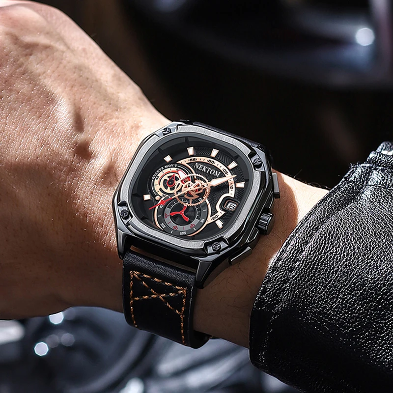 Светящиеся водонепроницаемые мужские часы высококачественные кварцевые