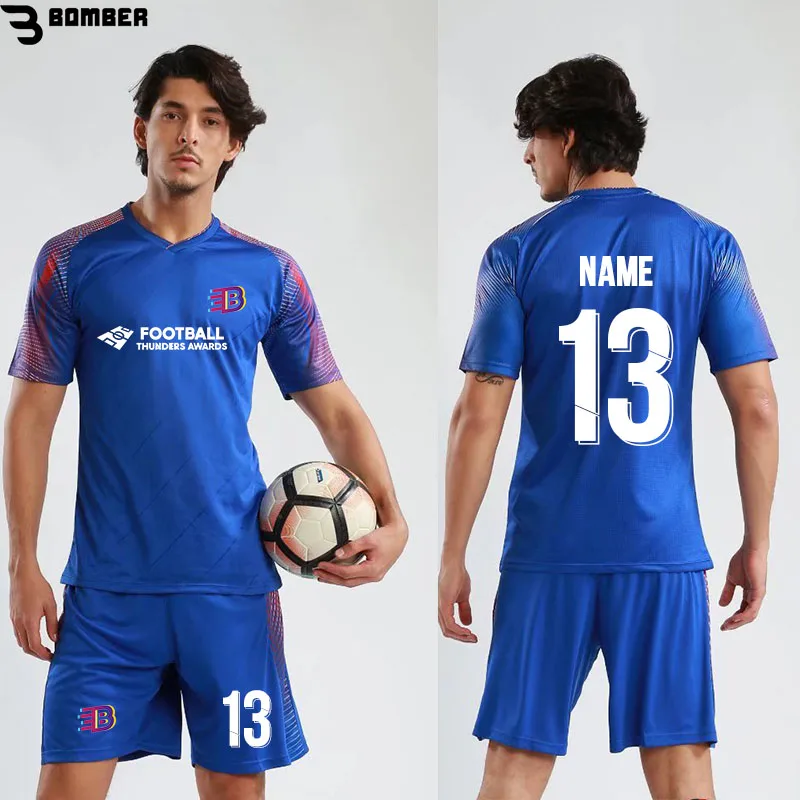 

Kid Men Training Suit Set Boys Short Sleeve Soccer New Season Survetement Customized Jerseys Set