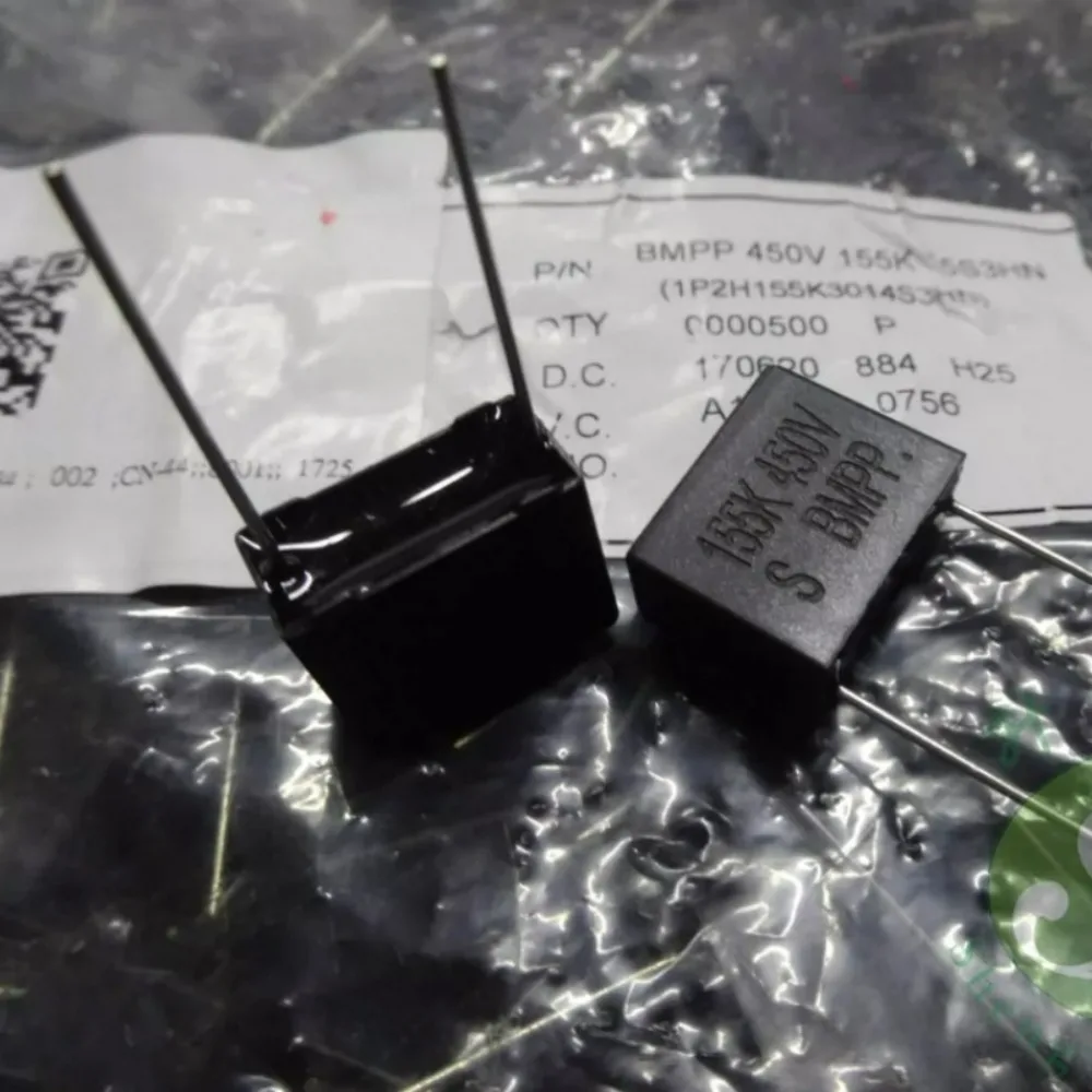 Фото 10 шт./лот BMPP 1.5uf 450V 1u5 155 K, новый пленочный конденсатор 15 мм №2