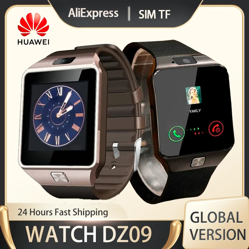 

Смарт-часы HUAWEI DZ09 мужские, Профессиональные Водонепроницаемые наручные часы с GSM, 2G, SIM, TF камерой, с большой емкостью, SMS, для Android, Apple, IOS