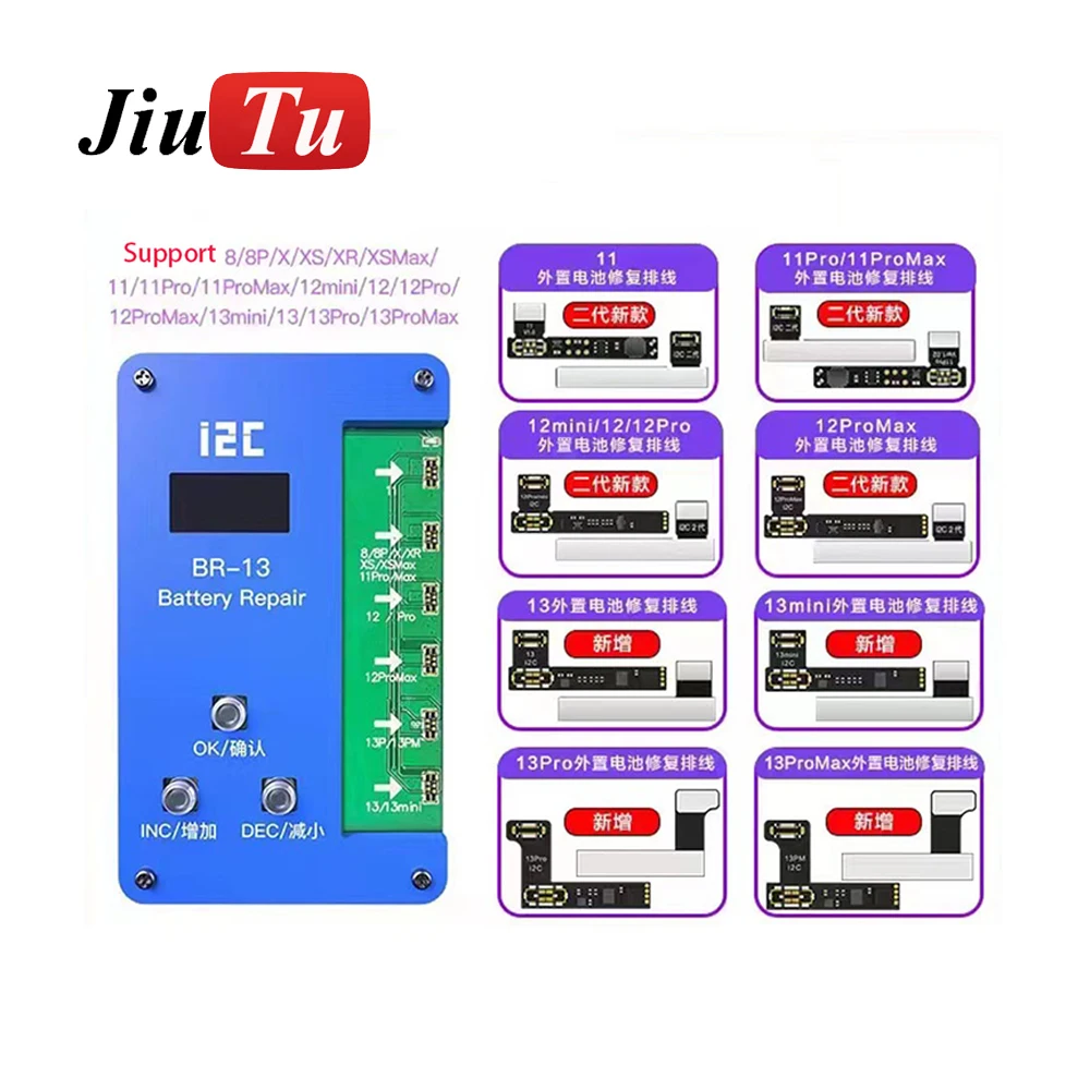 

i2C Battery Flex Cable BR-13 Programmer For iPhone 11 12 13 Pro Max Mini Battery Health Repair Pop-Up information Error Reset