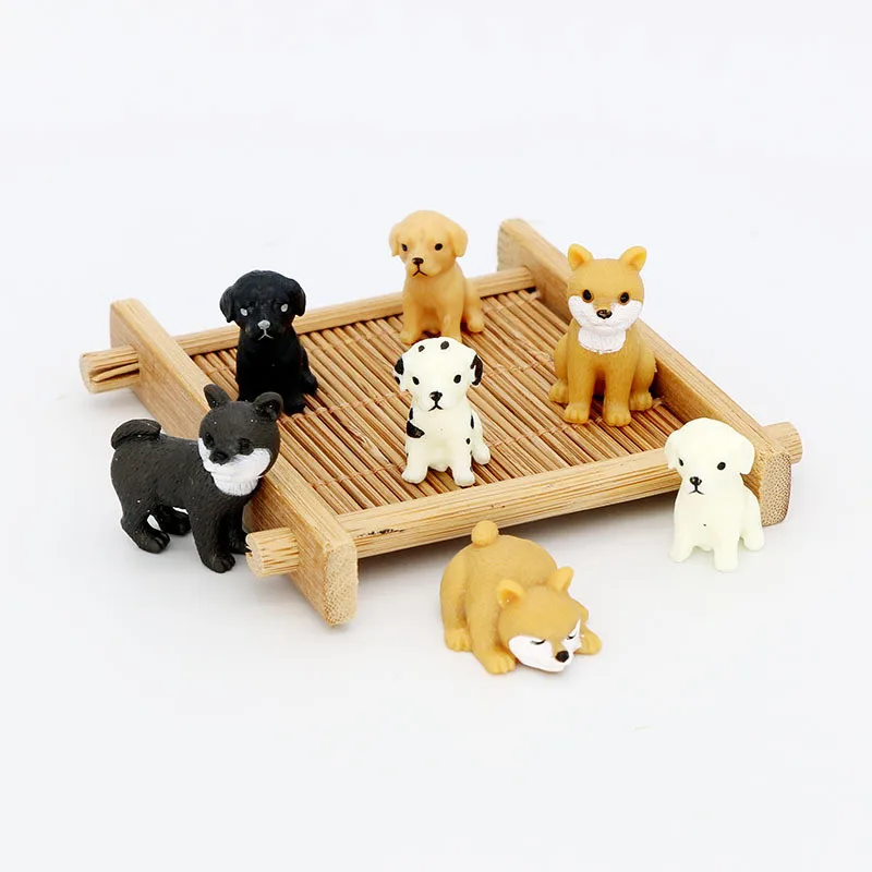 

Random 10pcs/pack 2.5cm Cartoon Simulated Animal Dog Doll Figures Micro Landscape Gardening Ornaments Children Birthday Gift