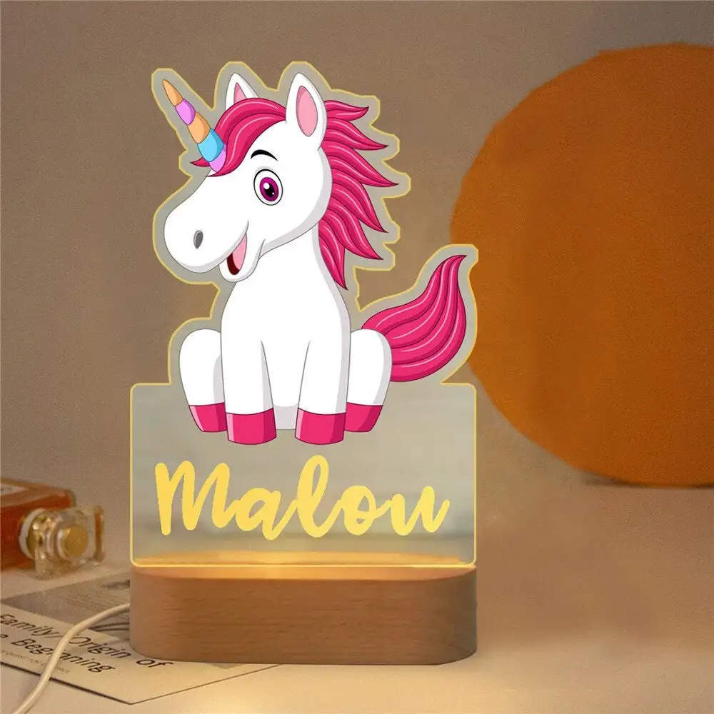 

Personalised 3D Night Light Baby Bedroom Decorative Night Lamp Boys and Girls Holiday Gift Acrylic Light Plate Custom Name