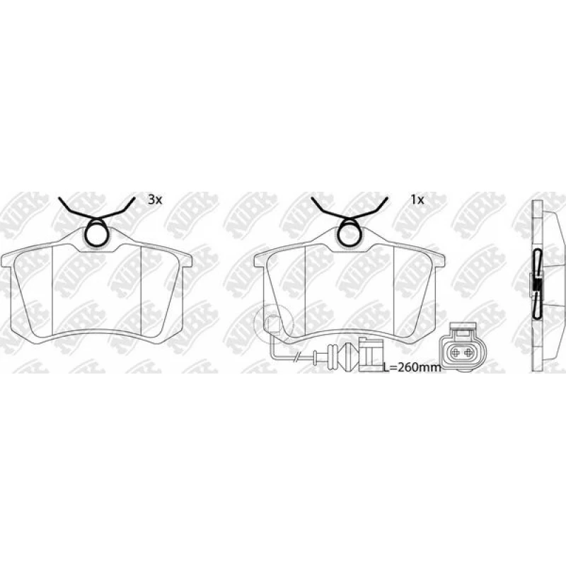 Колодки тормозные дисковые задние для Citroen C3 (Ситроен С3) 2009-2016 NIBK PN0019W Задние