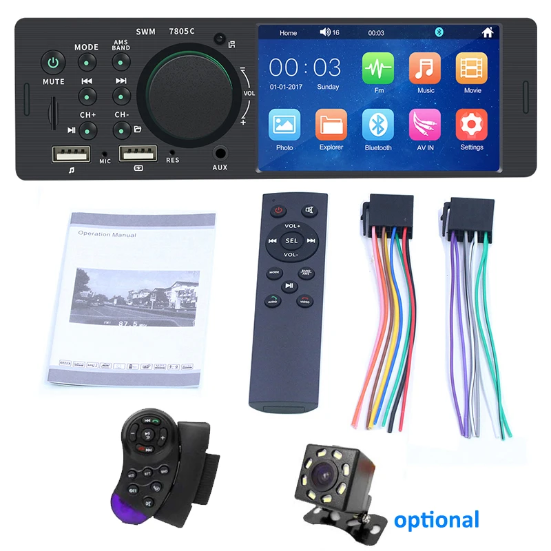 4.1 "z ekranem dotykowym radia samochodowego 1 Din muzyka Bluetooth zestaw głośnomówiący odtwarzacz MP5 TF USB ładowanie zdalnego System Audio ISO jednostka główna 7805C 6 4.1 "z ekranem dotykowym radia samochodowego 1 Din muzyka Bluetooth zestaw głośnomówiący odtwarzacz MP5 TF USB ładowanie zdalnego System Audio ISO jednostka główna 7805C 6