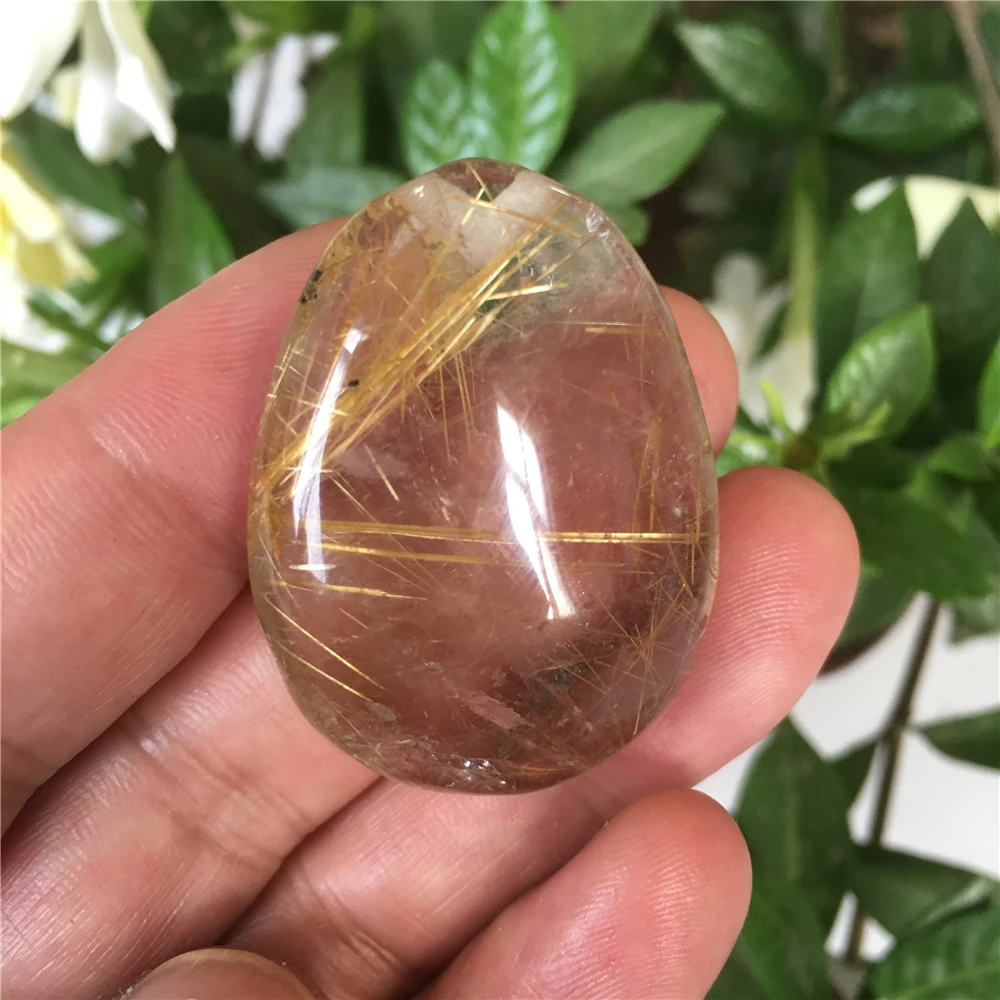

Natural Brazil Gold Titanium Hair Quartz Crystal Charms Irregular Gems Pendant DIY Necklace Earrings Dangle