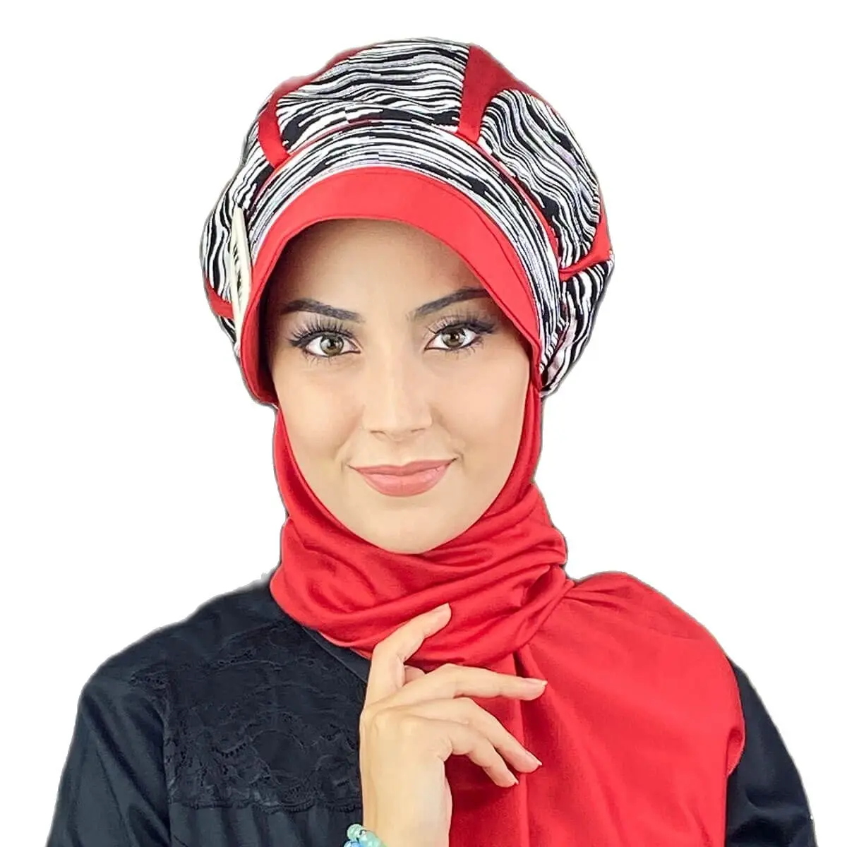 

Red Scarf Hat Leopard Pattern New Fashion Islamic Muslim Women Scarf Trend 2022 Headscarf Garment Beanie Bone
