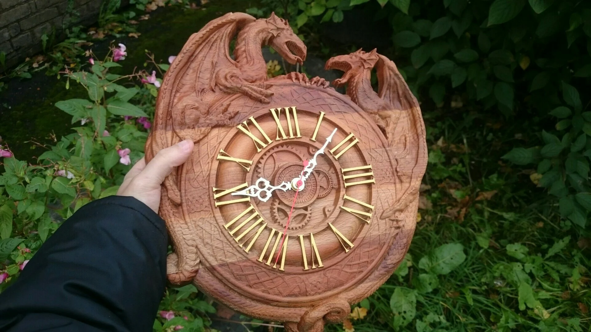 3D model STL dragon wall clock for CNC | Woodworking Benches