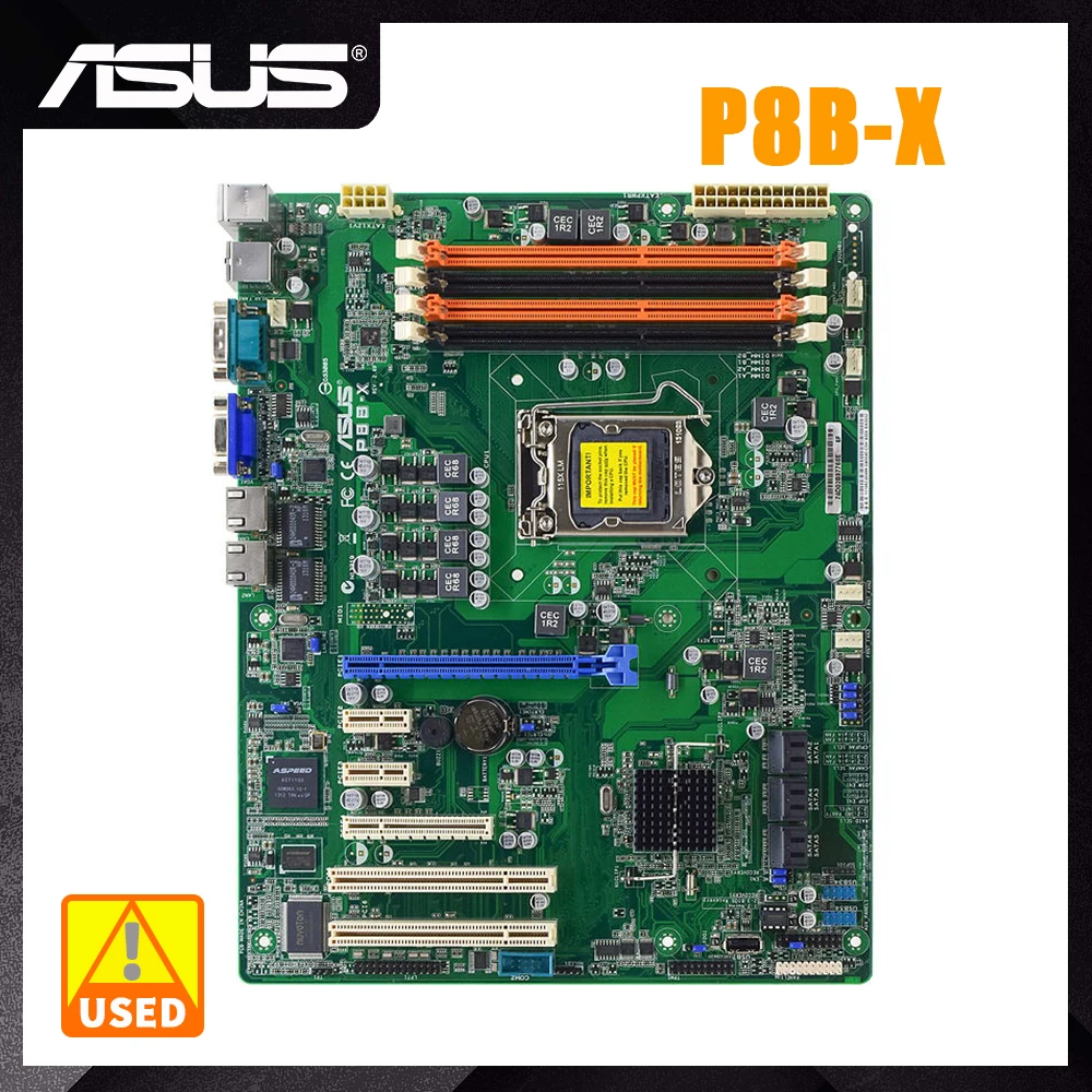 

ASUS P8B-X Motherboard 1155 Motherboard 1155 DDR3 32GB ECC Support Kit Xeon E3 1225 v2 Core i3 3220 CPU Intel C202 PCI-E x16 X8
