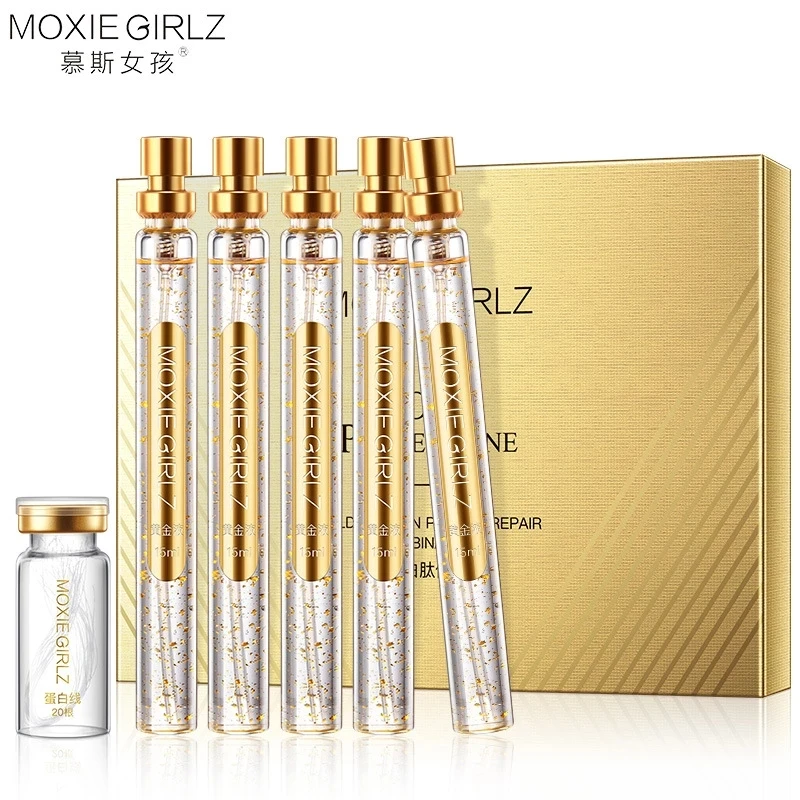 24K Gold Face Serum Active Collagen Silk Thread Facial Essence Anti-Aging Smoothing Firming Moisturizing Hyaluronic Skin Care