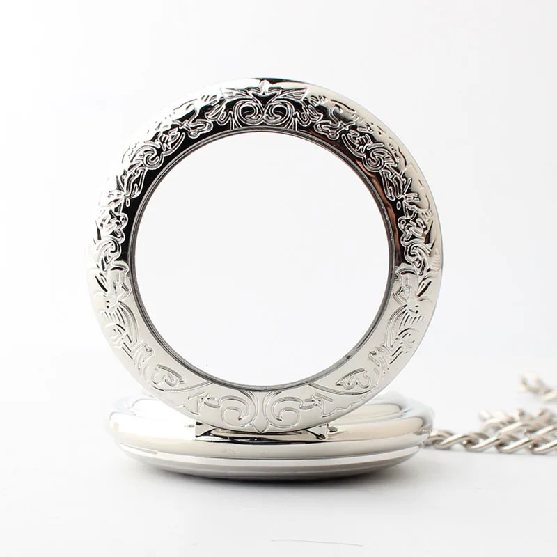 Silver Roma Amber Dial Pendant Pocket Watches Mechanical Steampunk Mens Pendant with Chain Fob Watches reloj de bolsillo