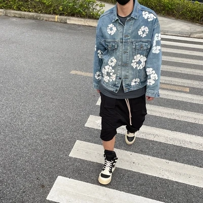

DENIM Kapok denim jacket loose wash Virgil Kanye same vintage