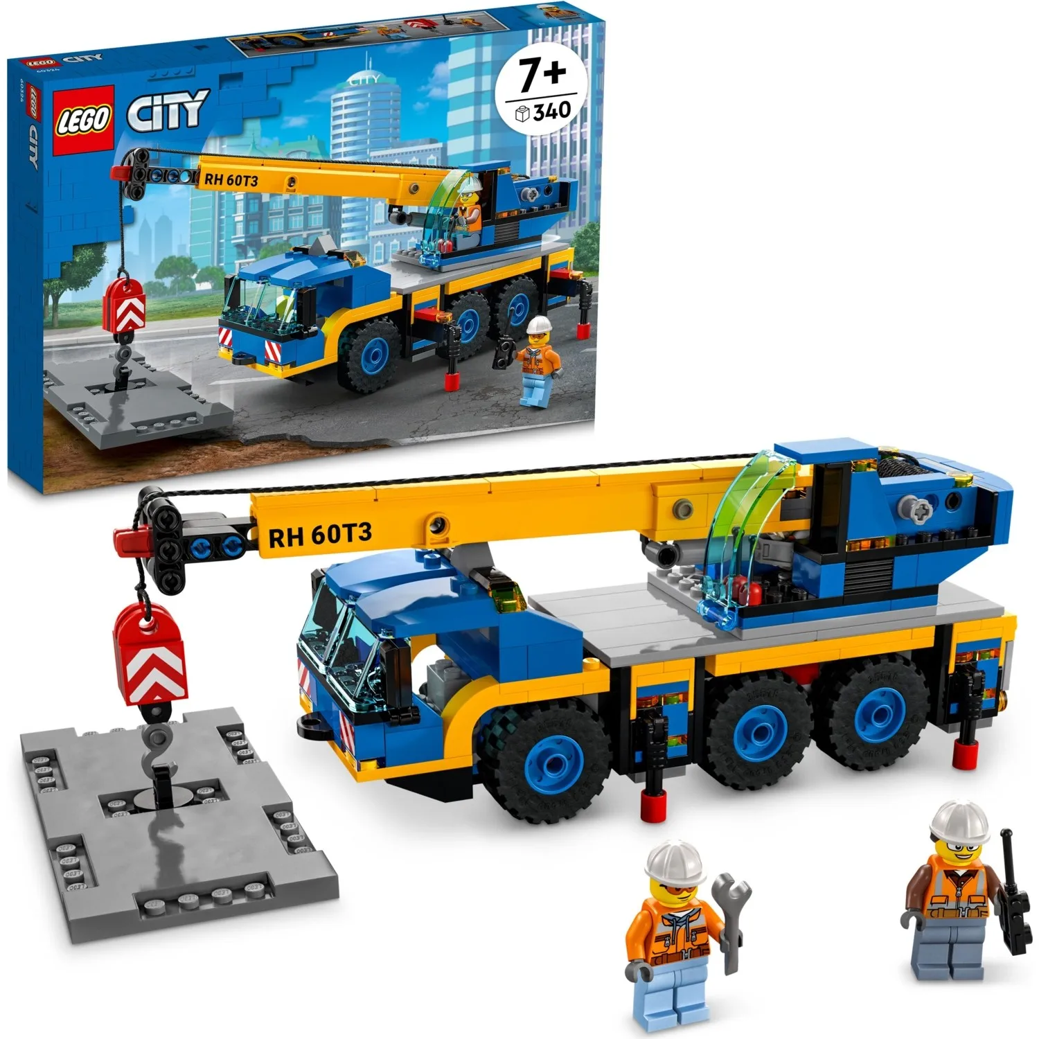 

Конструктор LEGO 60324, большой автомобиль, мобильный журавль, строительный комплект с игрушками