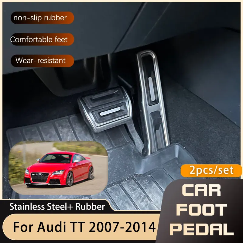 

Stainless Steel Car Foot Pedals Pads Cover For Audi TT MK2 8J 2007~2014 Non-slip No Drilling Accelerator Brake Pedal Car-styling
