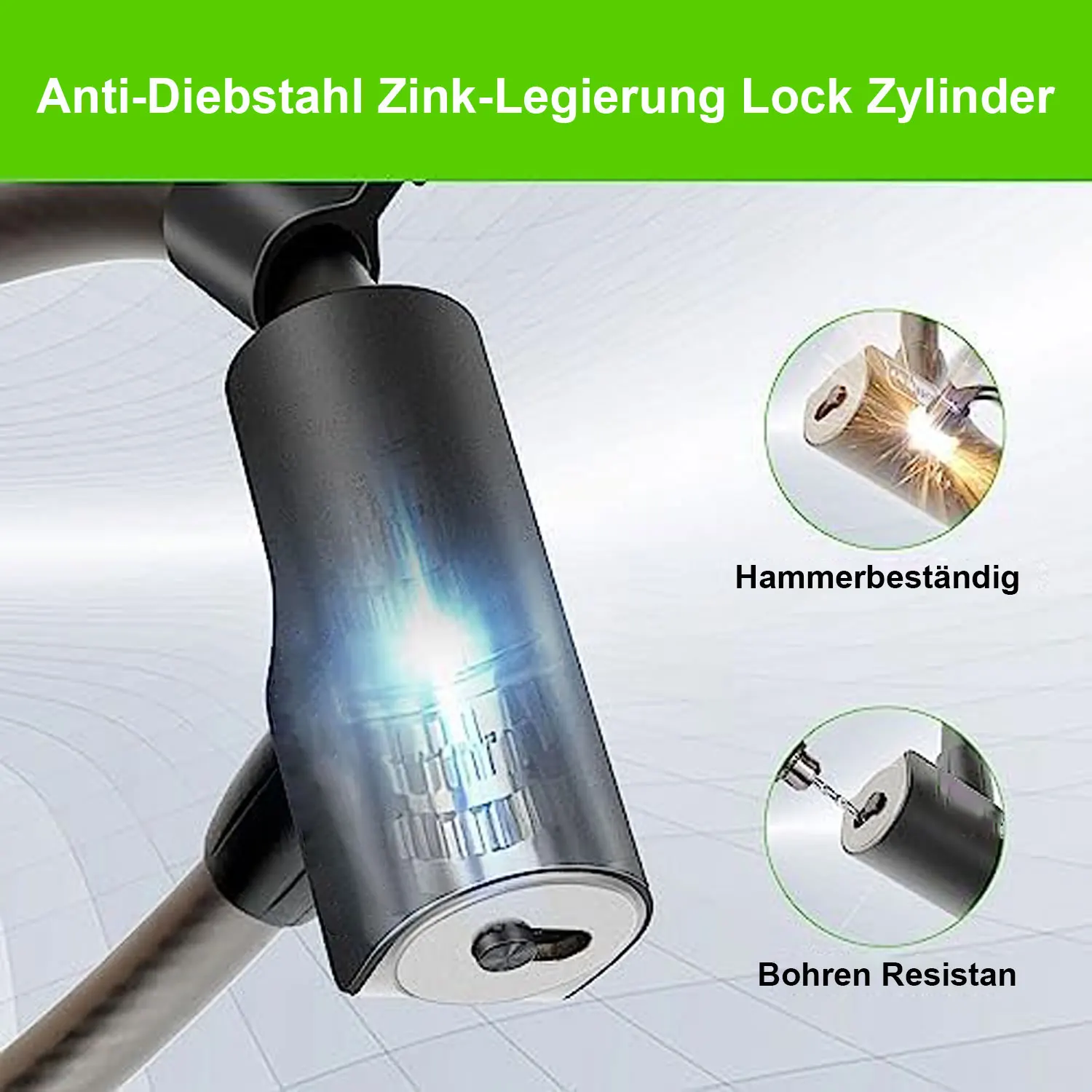 Прочный стальной тросовый велосипедный замок - JTS-K2-Черный с надежной