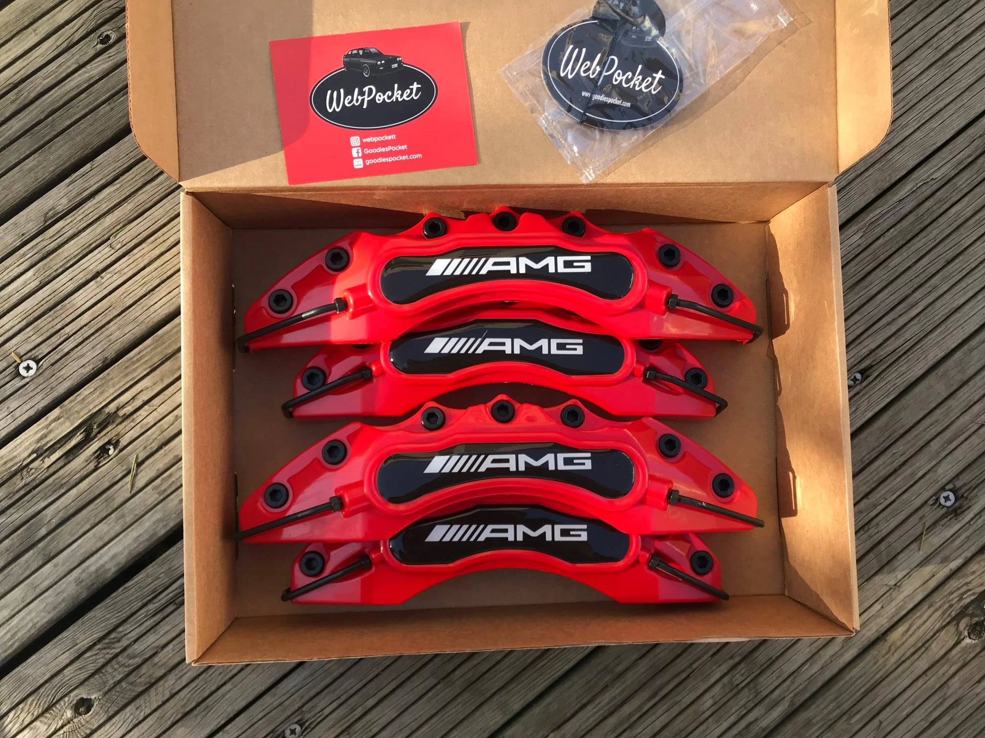 

4pc Brake Caliper Covers Mercedes AMG Red