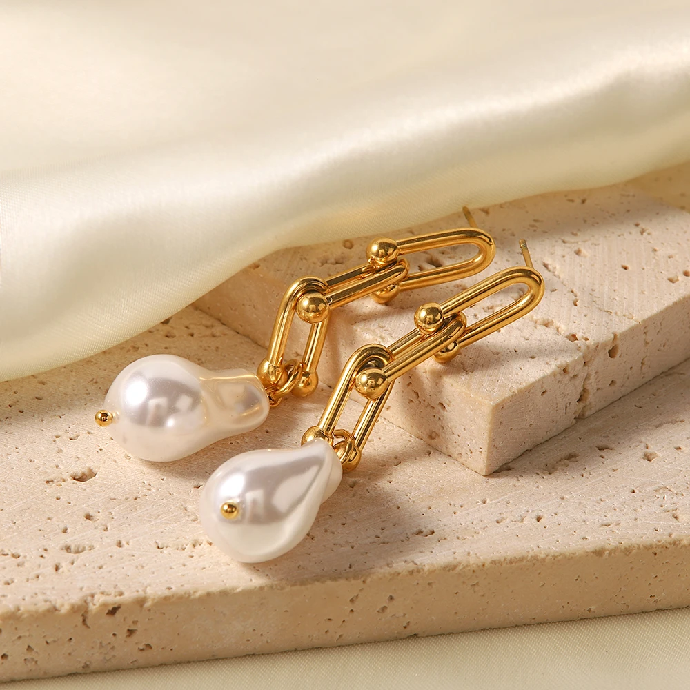 Uworld серьги из натурального пресноводного жемчуга модные - Цена: 297.36