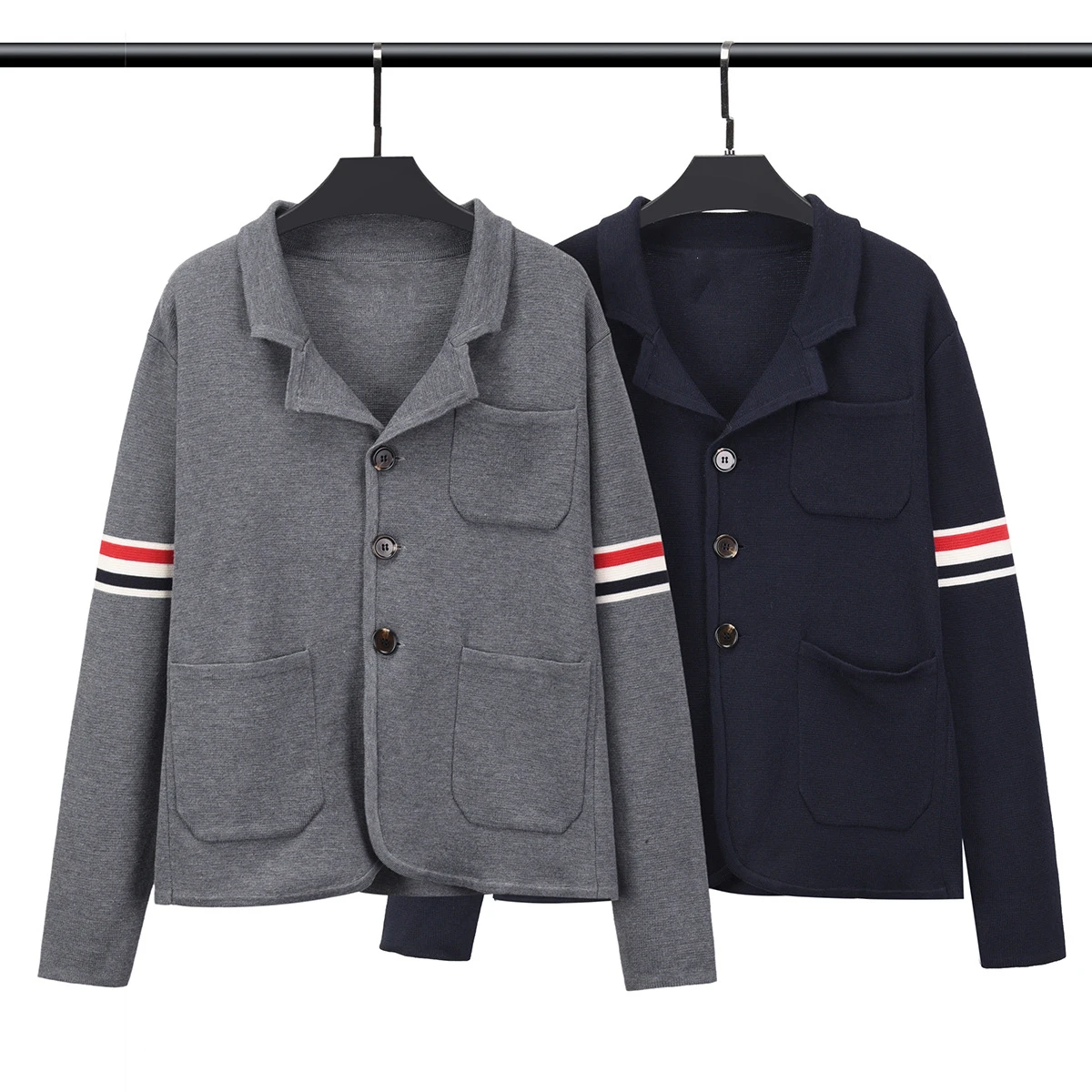 

TB THOM Blazer Sets 2022 Korean Fashion Jackets Armband Stripes Notched Collar Coat Formal Business Casual Suit Jacket