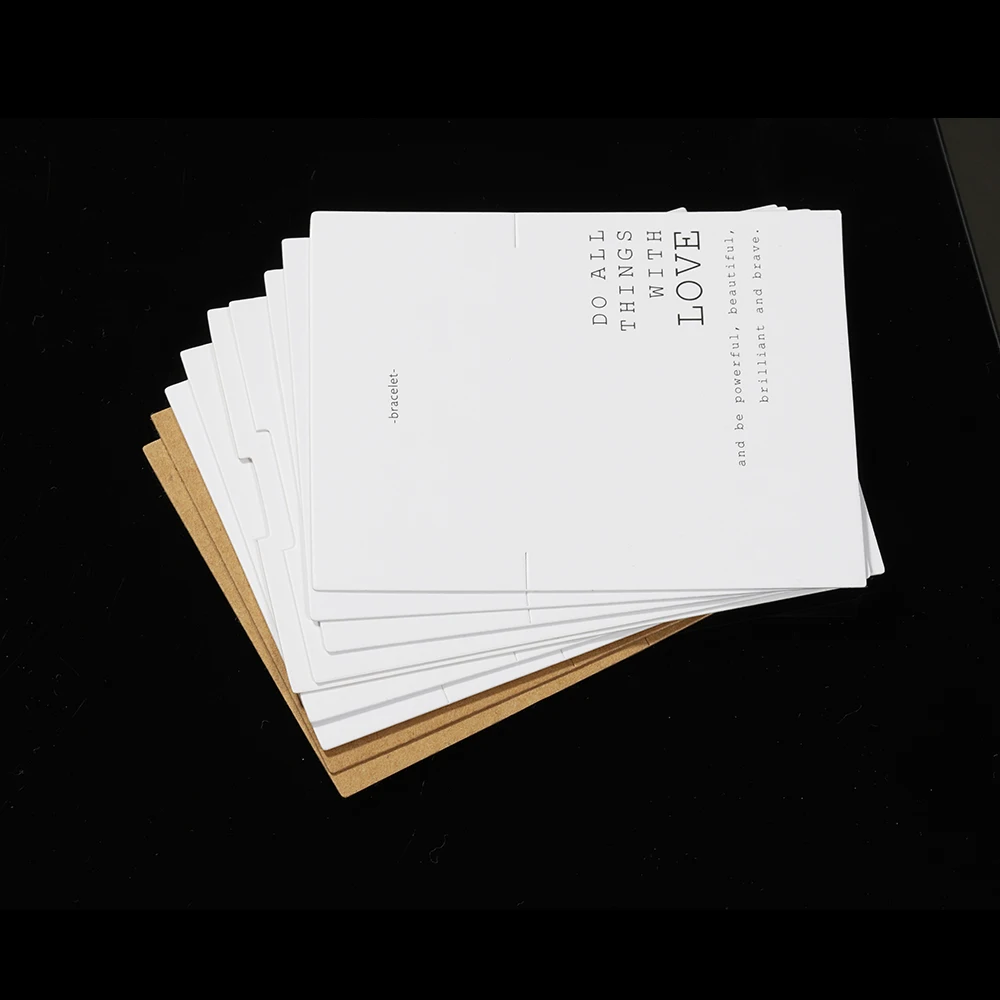 20pcs 7x9cm Bracelet Display Cards Good Luckl Text Writen Kraft Paper Card Cardboard Packag Hang Tag Ear Paper Card for Jewelry