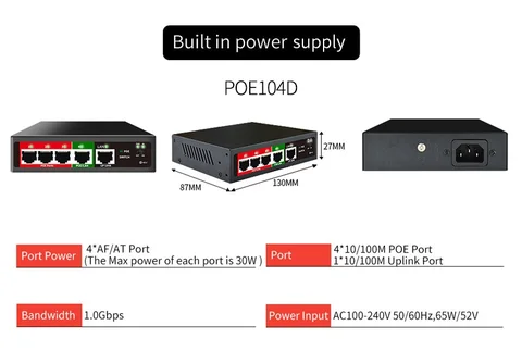 Коммутатор STEAMEMO SSC 48 в активный POE для IP-камер/беспроводной AP коммутатор Gigabit IEEE 802,3 AF/AT - изображение