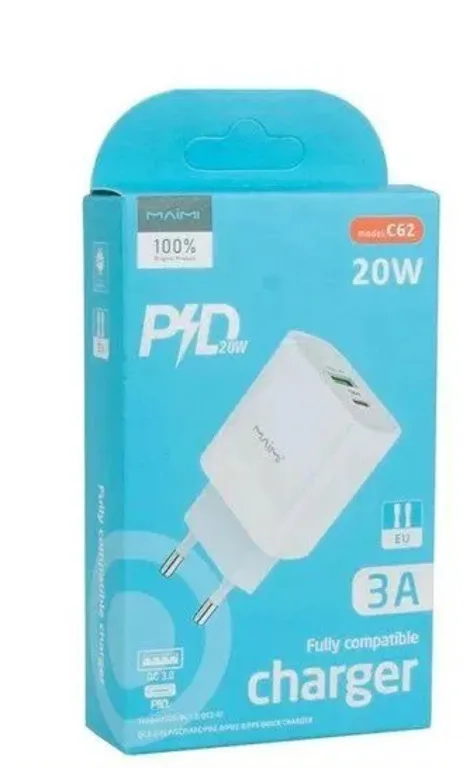 Зарядное устройство Maimi C62, 1 USB + Type-C, 3 А