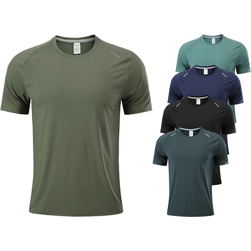 

Quick Dry Short Sleeve Shirt Men Gym Fitness T-Shirt Male Running Sport Tee Bodybuilding Training And Exercise Workout Clothing
