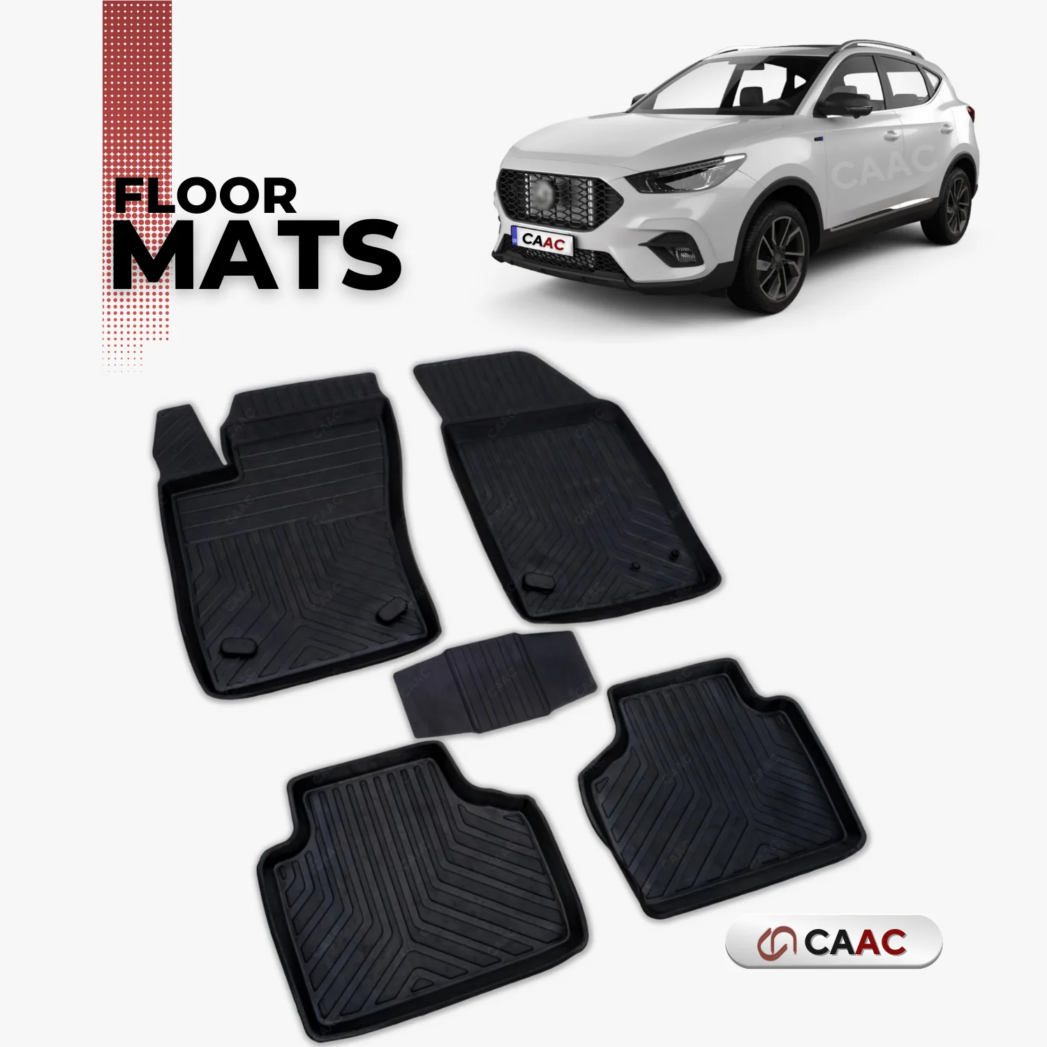 

For MG ZS EV SUV 2021-2023 Floor Mats Lining All Air Molded 4D Black 5 Piece Car Custom New Design High Quality Accessory