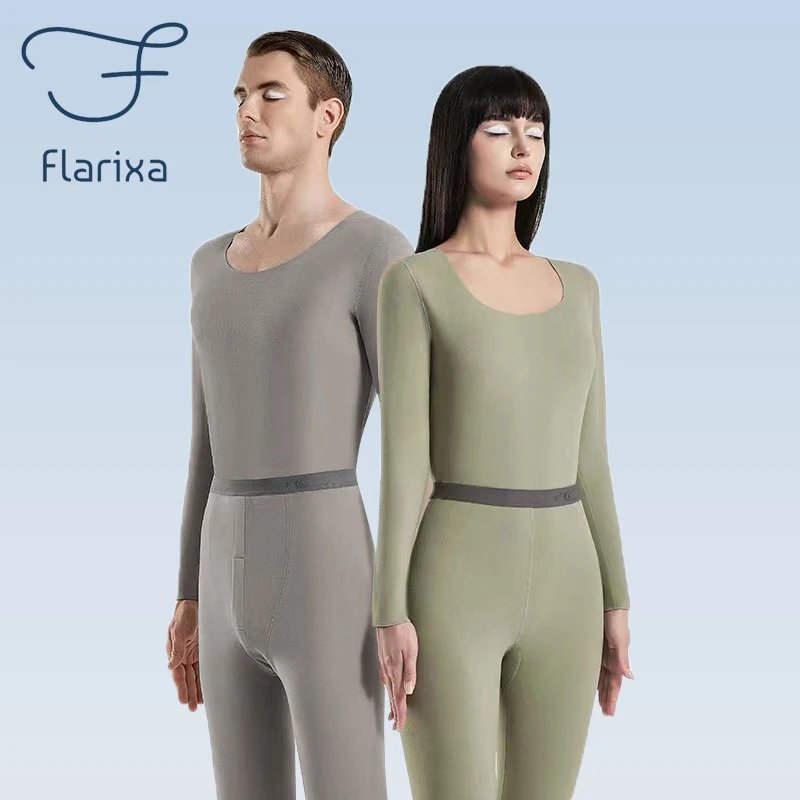 

Flarixa Seamless Couple Thermal Underwear Set Women Clothing Winter Thermal Man Thermo Lingerie Warm Suit Tights Long Johns