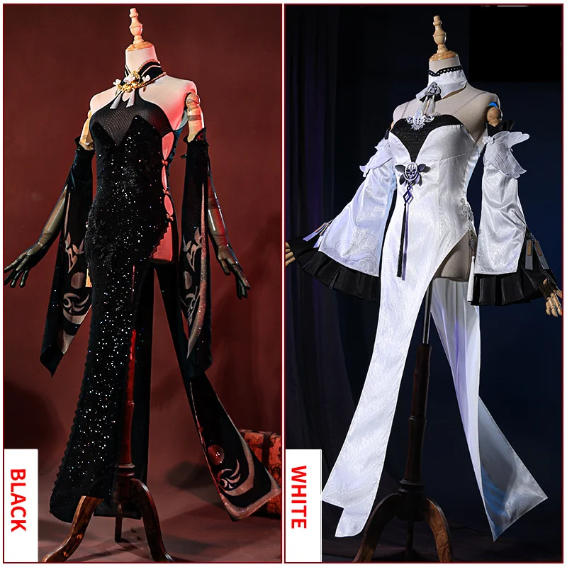 

Game Azur Lane Chenhai Cosplay Black White Chinese Dress Sexy Cosplay Costume Deluxe Cheongsam Sexy Party Suit Halloween Uniform