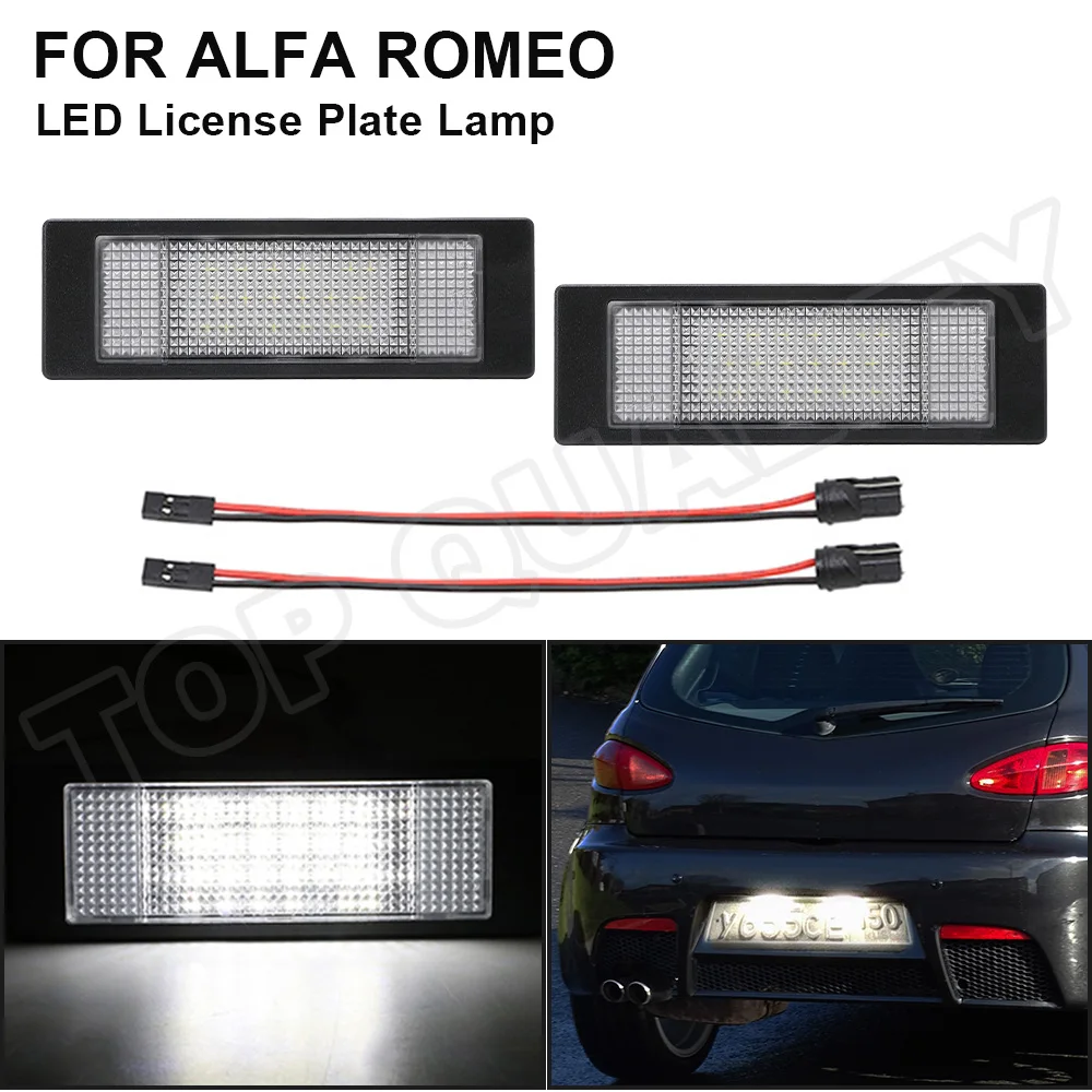 

For Alfa Romeo 147 156 159 166 GT Spider Brera Nuova 2Pcs/Set LED Number License Plate Light Error Free