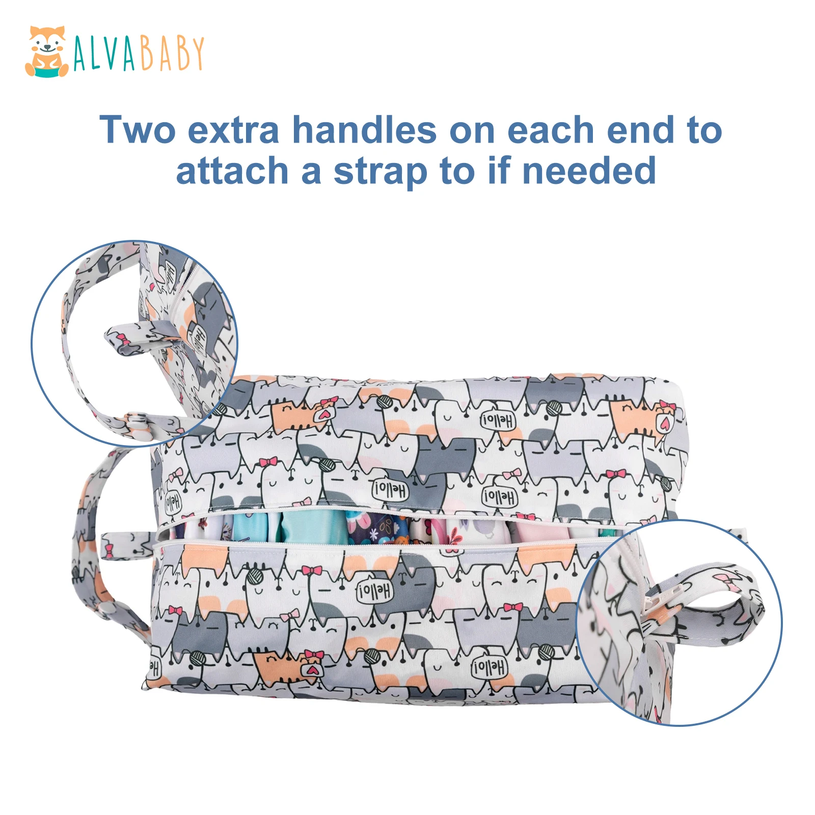 ALVABABY Многоразовая Сумка Для Подгузников С Двухслойной Тканью Из ТПУ