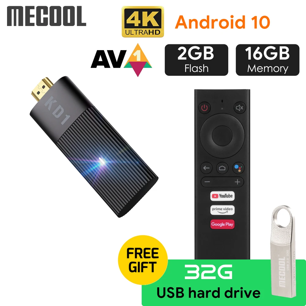 2020 TV Stick Android 10.0 4K with Google Certified S905X2 2+16G WiFi 2.4G/5G AV1 HDR Google ATV OS TV Media Player