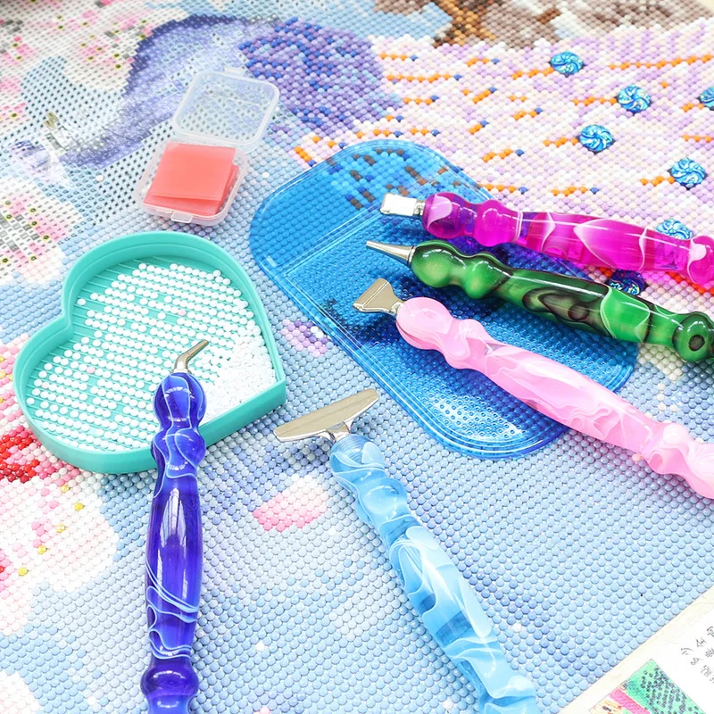 

5D Diamond Painting Tool Point Drill Pen Resin Diamond Painting Pen Spiral Design Metal Multi-placer Replacement Pen Heads Kits