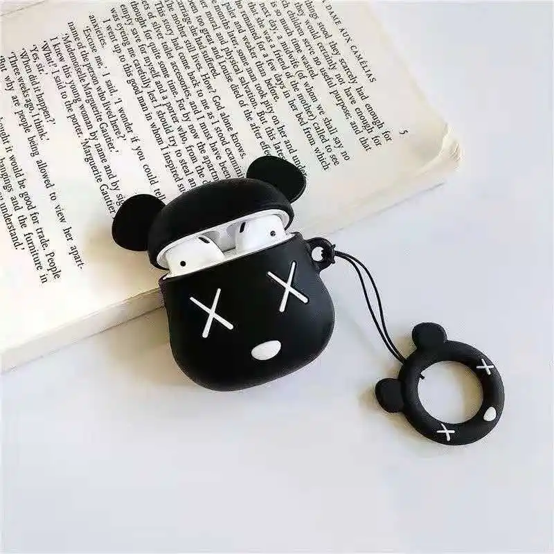 

For Pro4 Headphone Box Cute Violent Bear Headset Case Silicone Full Protective For Phone Bluetooth Cover