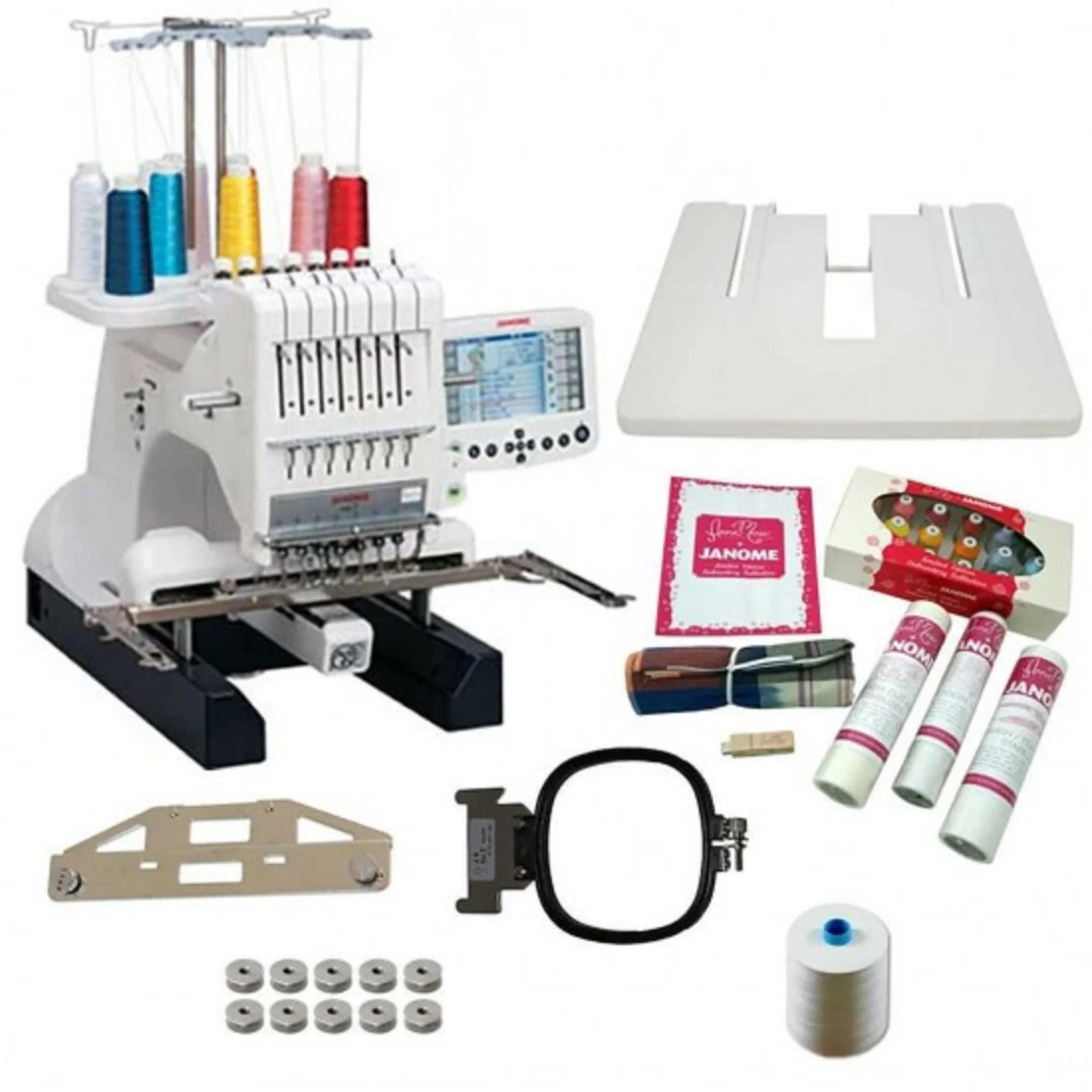 

Janome MB-7. single-head, 7-needle embroidery machine