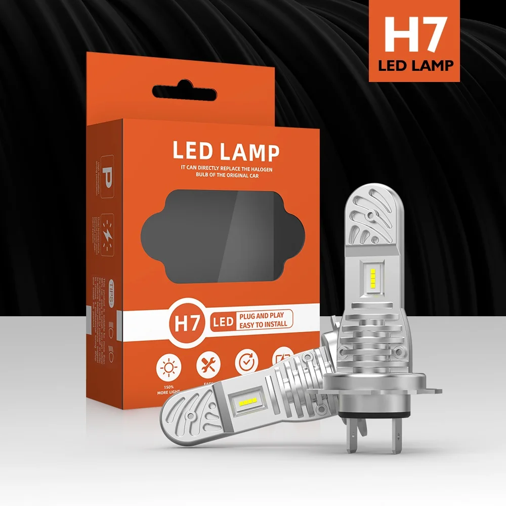 Набор светодиодных лампочек (50 наборов) H7 12 В для автомобиля, поддержка Plug and Play, для противотуманных фар, 4000 лм, миниатюрные, 600